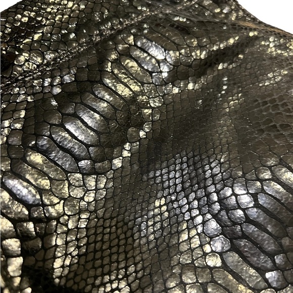 Michael Kors Fulton Python Embossed Black Shoulder Bag​ - Picture 3 of 7